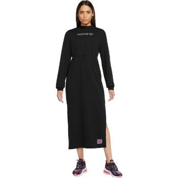 Nike NSW IC FLC LS DRESS Dámské šaty, černá, velikost XL