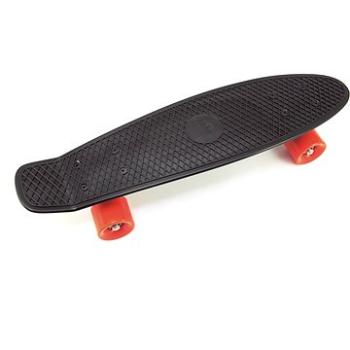 Teddies Skateboard - pennyboard - černá barva - oranžová kola (8592190840082)