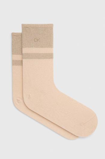 Ponožky Calvin Klein dámské, béžová barva