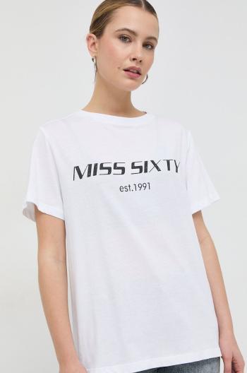 Bavlněné tričko Miss Sixty bílá barva