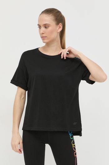 Bavlněné tričko 4F černá barva