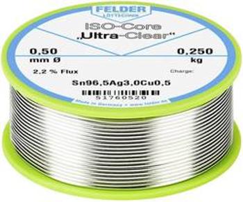 Pájecí cín Felder Löttechnik ISO-Core "Ultra Clear" SAC305, cívka, 0.250 kg, 0.5 mm