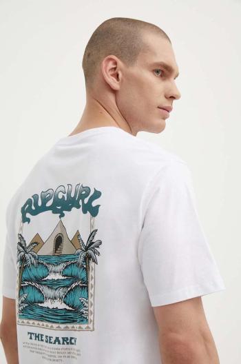 Bavlněné tričko Rip Curl bílá barva, s potiskem