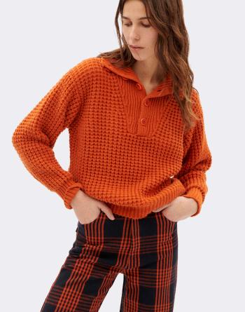 Thinking MU Orange Trash Sole Knitted Sweater ORANGE L