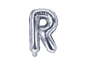Balón foliový písmeno "R", 35 cm, stříbrný (NELZE PLNIT HELIEM) - xPartydeco