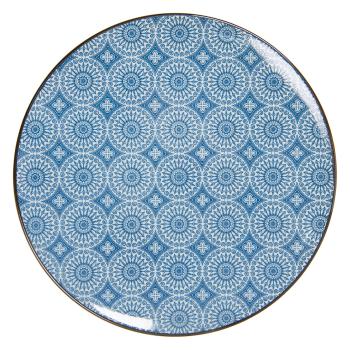 Jídelní talíř s modrým květinovým ornamentem BlueSnow - Ø  26 cm 6CEFP0044