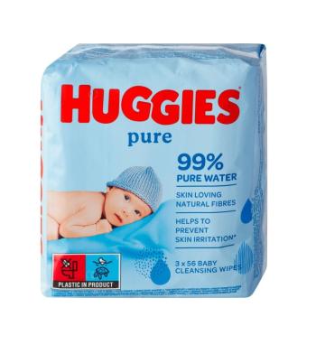 Huggies Pure Triplo vlhčené ubrousky 3x56 ks