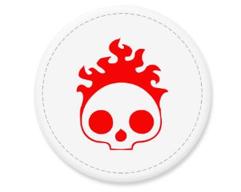 Placka magnet Burning skull