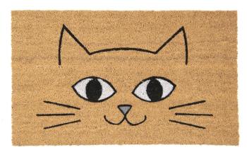 Kokosová rohožka s obličejem kočky - 75*45*1 cm MC231