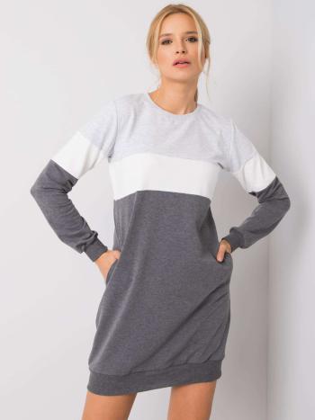 Šedé dámské šaty s kapsami RV-SK-5869.04-gray Velikost: L