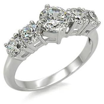 Šperky4U Ocelový prsten zdobený zirkony - velikost 49 - AL-0004-49