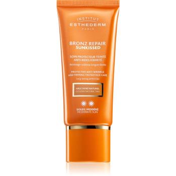 Institut Esthederm Bronz Repair Sunkissed Protective Anti-Wrinkle And Firming Tinted Face Care tónovací krém na opalování proti vráskám se střední UV