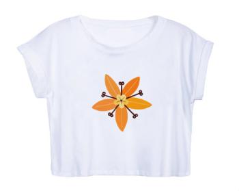 Dámské tričko Organic Crop Top Květina