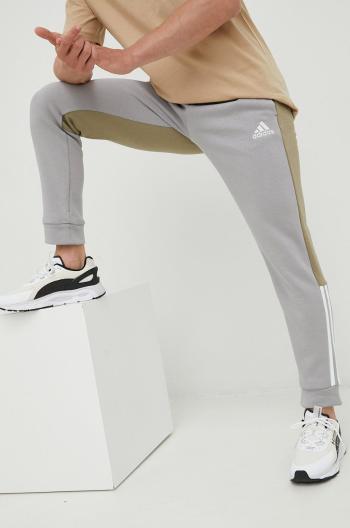 Tepláky adidas pánské, šedá barva, vzorované