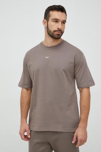 Bavlněné tričko Reebok Classic hnědá barva