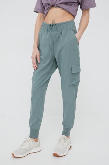 Kalhoty 4F dámské, zelená barva, jogger, high waist
