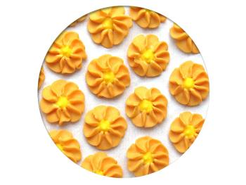Cukrová dekorace - Gerbery 28 ks oranžové / žluté - Frischmann