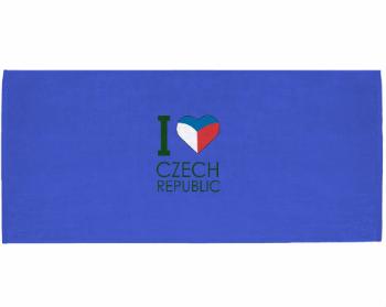 Celopotištěný sportovní ručník I love Czech republic