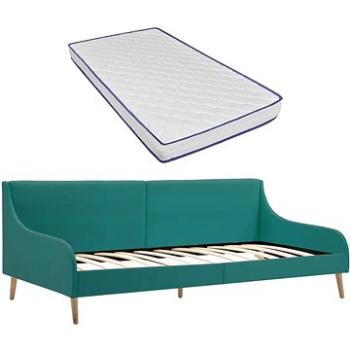 Rám denní postele matrace s paměťovou pěnou zelený textil (279151)