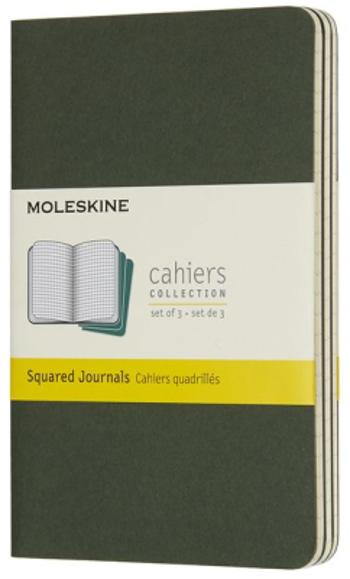 Moleskine: Sešity 3 ks čtverečkované zelené S