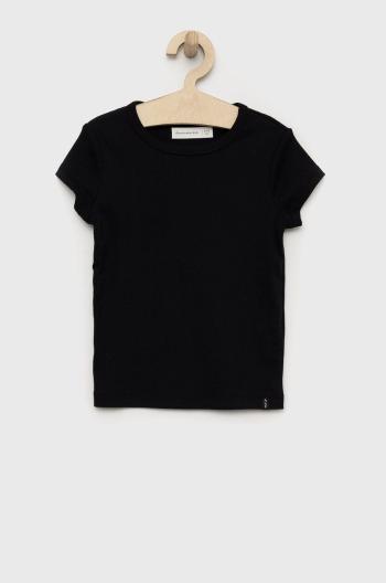 Dětské tričko Abercrombie & Fitch černá barva