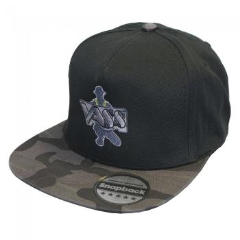 Vass kšiltovka snapback black with black/grey camo peak