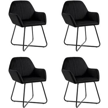 Jídelní židle 4 ks černé samet (277011)