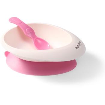 BabyOno Be Active Bowl with a Spoon jídelní sada Pink 6 m+ 1 ks