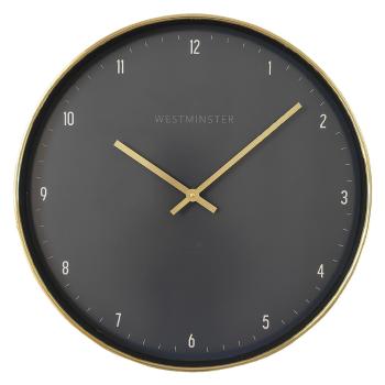 Zlato-černé nástěnné hodiny Minn - Ø 51*4 cm / 1*AA 6KL0774