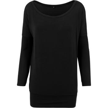 Build Your Brand Lehké prodloužené dámské tričko s dlouhým rukávem - Černá | M