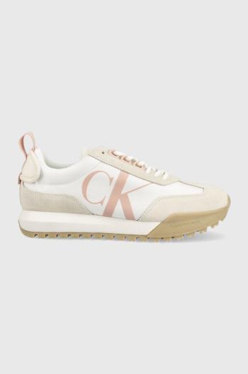 Sneakers boty Calvin Klein Jeans New Retro Runner Laceup Low bílá barva
