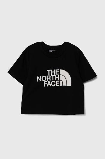 Dětské tričko The North Face CROP EASY TEE černá barva