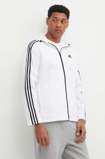 Bunda adidas Essentials pánská, bílá barva, přechodná, IB0382