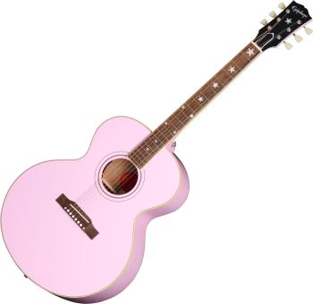 Epiphone J-180 LS Pink Elektroakustická kytara Jumbo