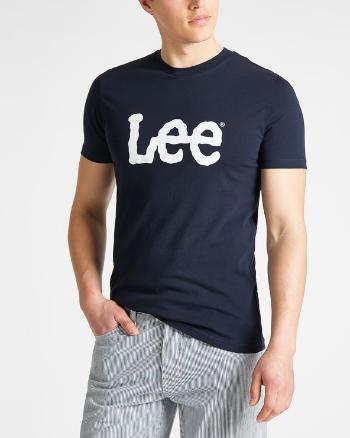 Lee Wobbly Logo Triko Modrá