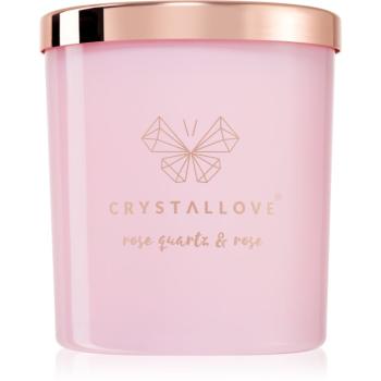 Crystallove Crystalized Scented Candle Rose Quartz & Rose vonná svíčka 220 g