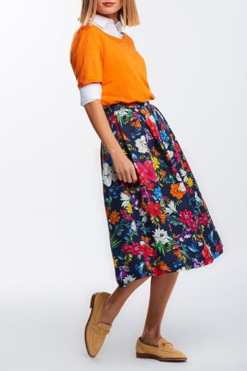 SUKNĚ GANT D2. HUMMING FLORAL PLEATED SKIRT modrá 34