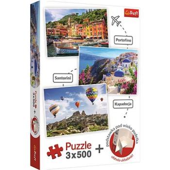 Trefl Puzzle Portofino, Santorini, Kappadokie 3x500 dílků (5900511916980)