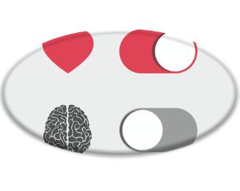 3D samolepky ovál - 5ks love ON brain OFF
