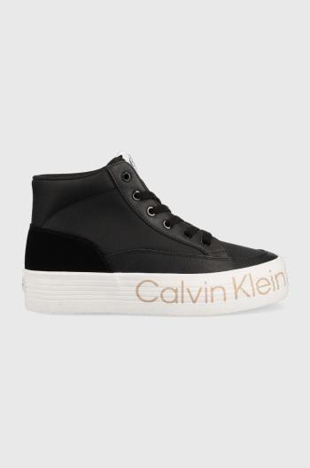 Sneakers boty Calvin Klein Jeans Yw0yw00865 Vulc Flatf Mid Wrap Around Logo černá barva