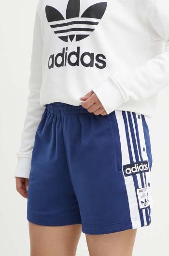 Kraťasy adidas Originals dámské, tmavomodrá barva, s aplikací, high waist, IP0716