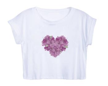 Dámské tričko Organic Crop Top Šeříkové srdce