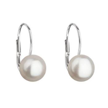 Troli Elegantní perlové náušnice s klapkou Pearl White 71106.1 71107.1 0,8 cm