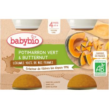 Babybio BIO zelená a máslová dýně dětský příkrm 2x130 g