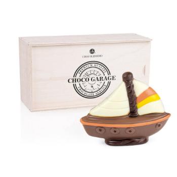 Chocolissimo - Čokoládová loď v dřevěné škatulce 60 g