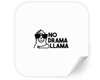 Samolepky čtverec - 5 kusů No drama llama