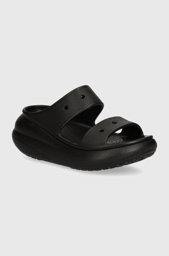 Pantofle Crocs Classic Crush Sandal dámské, černá barva, na platformě, 207670