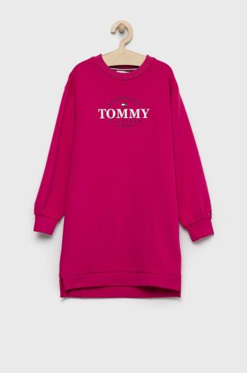 Dívčí šaty Tommy Hilfiger růžová barva, midi