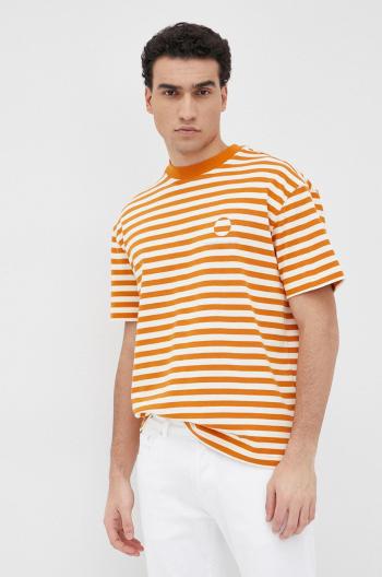 Bavlněné tričko Liu Jo oranžová barva, vzorovaný