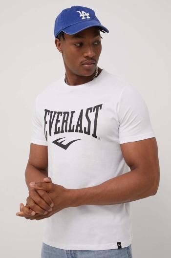 Bavlněné tričko Everlast bílá barva, s potiskem